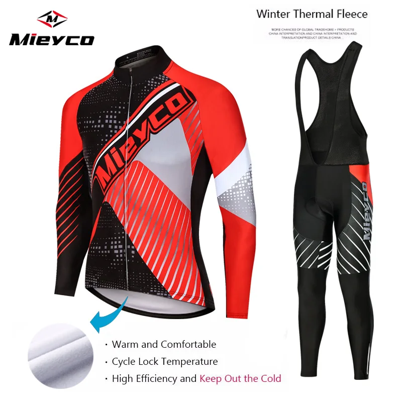 

Winter Warm Fleece Racing Suit Men Bicicleta Set Outdoor Sportswear MTB Bike Uniform Cycling Kit Ropa Ciclismo Hombre Invierno
