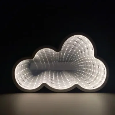 Cloud Единорог Сердце Звезда Зеркало туннель ночник AA батарея питание бесконечный туннельный эффект домашний Декор светодиодный ночник - Испускаемый цвет: Cloud
