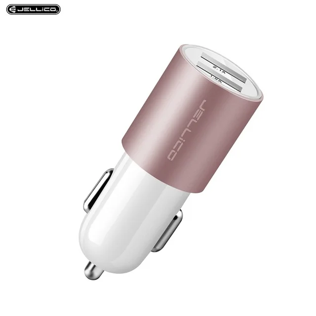 Rose Jellico USB Автомобильное зарядное устройство 5 В 2.1A Металл двойной USB алюминиевый сплав автомобильное зарядное устройство Быстрая зарядка зарядное устройство для телефона для iPhone samsung Xiaomi - Тип штекера: Rose