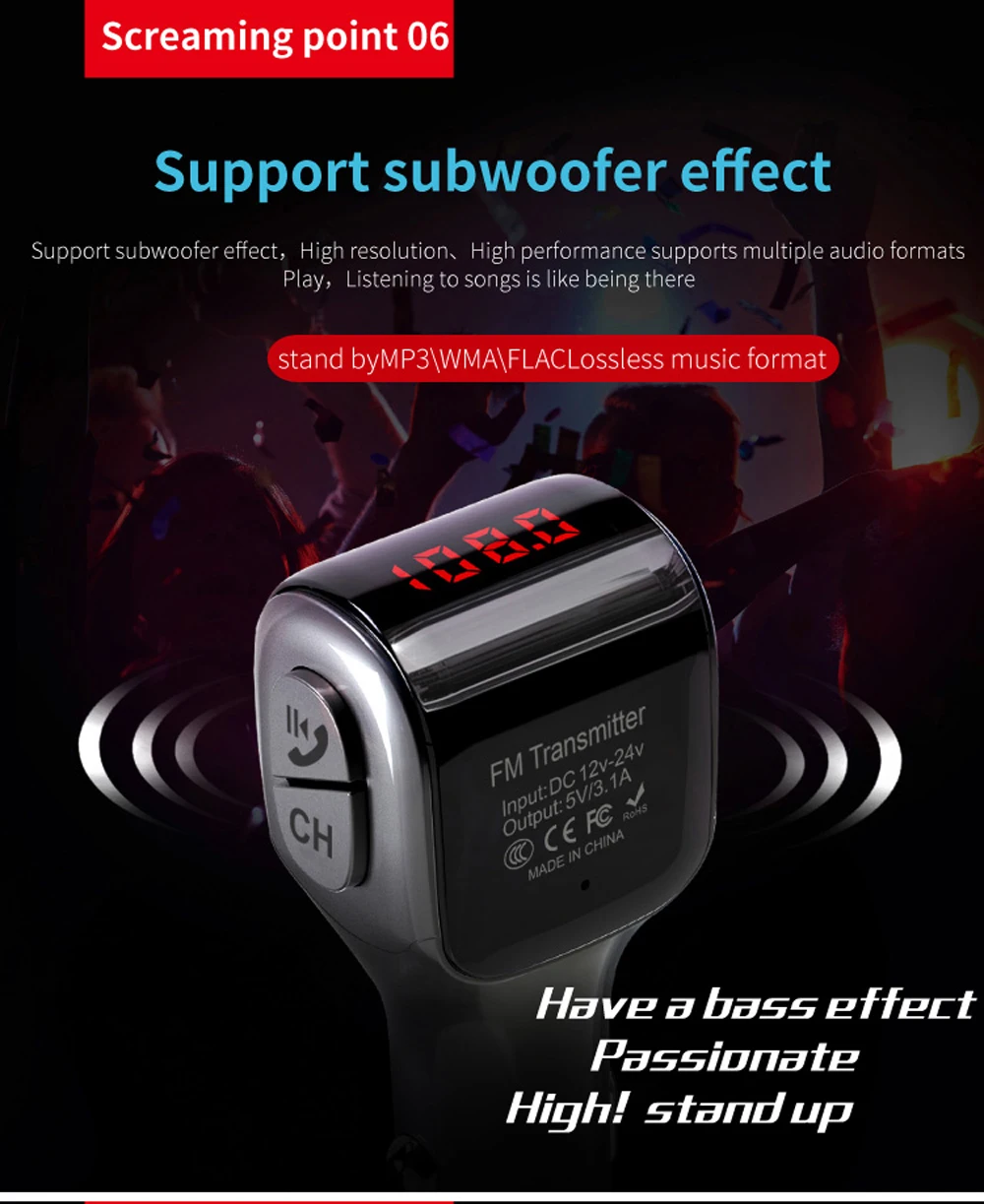 DHKEJI Автомобильный Bluetooth беспроводной fm-передатчик MP3-плеер USB зарядное устройство автомобильные аксессуары fm-модулятор