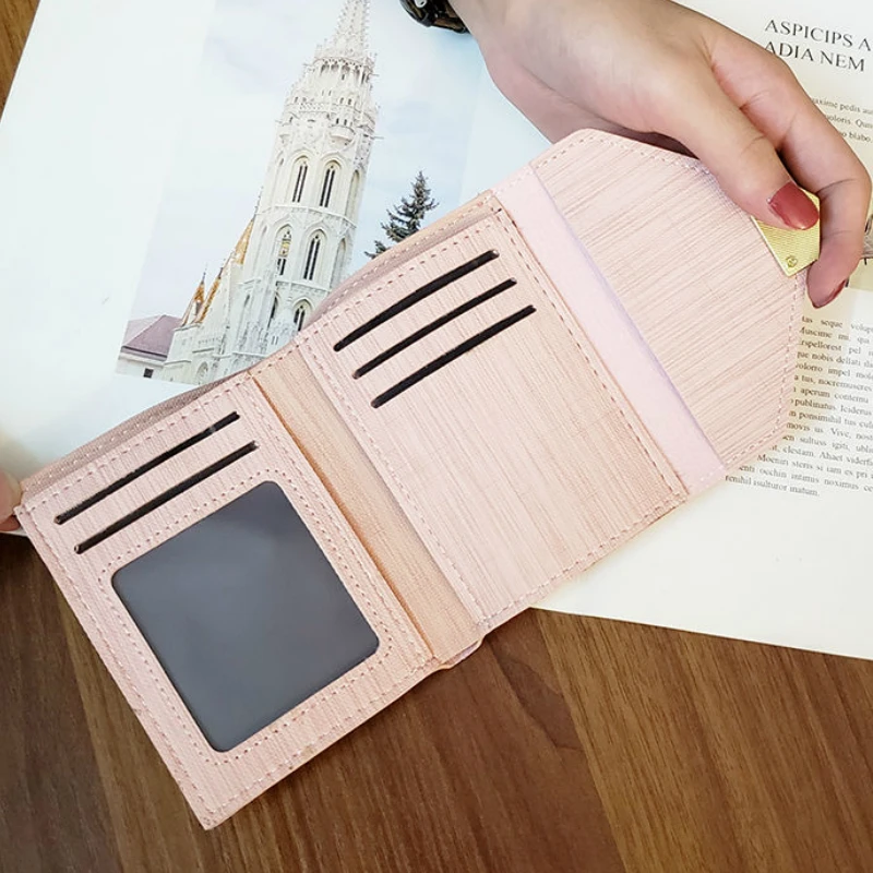 Женские кошельки из искусственной кожи с застежкой простой однотонный держатель