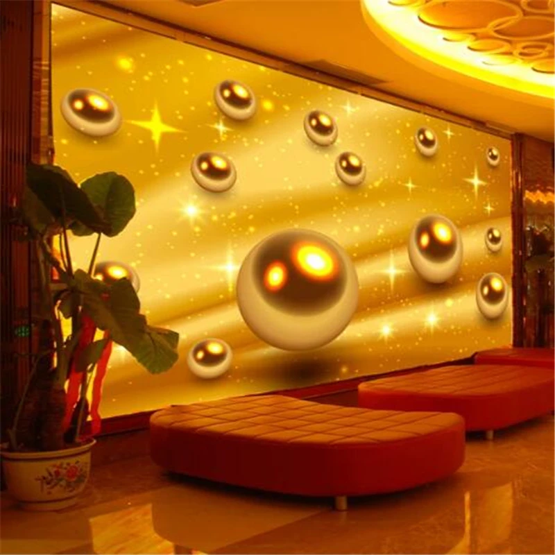

Пользовательские обои 3d фото роспись золотой шар KTV фон для стены гостиной обои для спальни ресторана papel de pared фотообои
