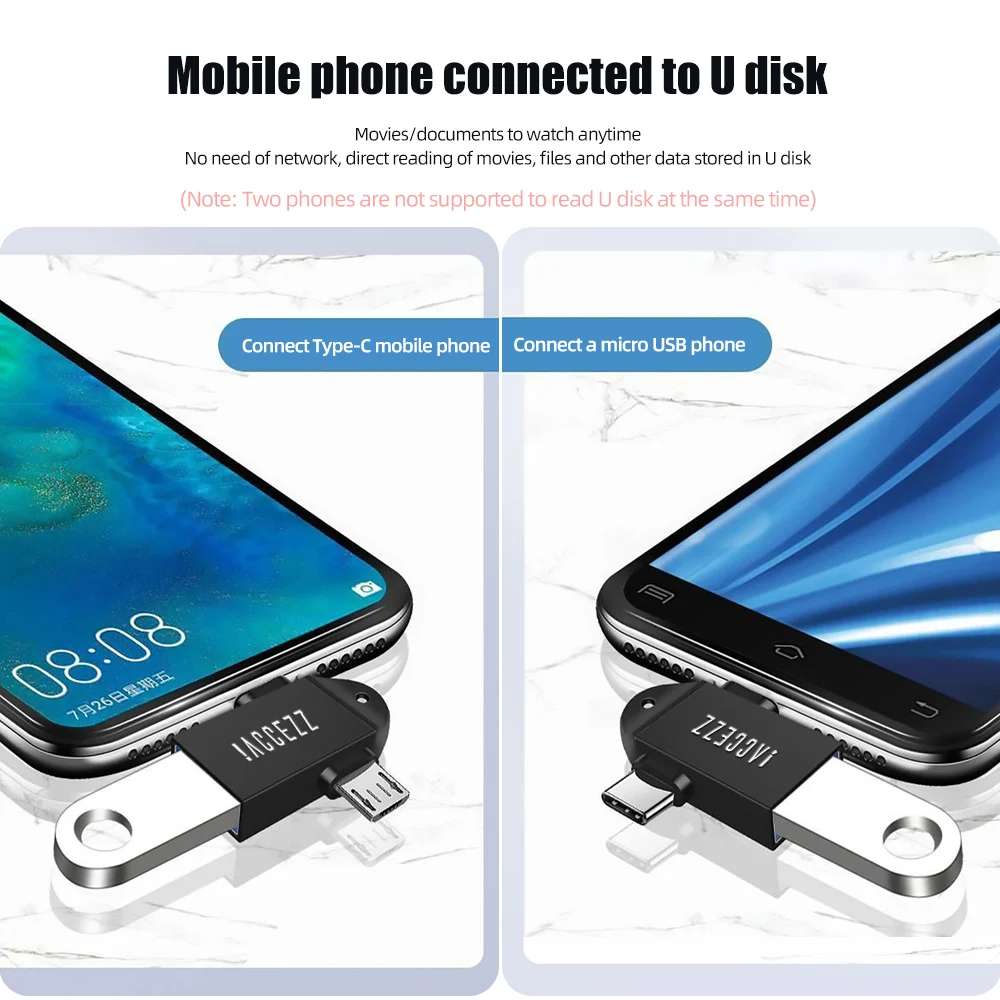 ! Адаптер ACCEZZ 2 в 1 Type C OTG переходник с Micro USB на 3 0 мама адаптер для Macbook Pro Xiaomi mi 9 Huawei
