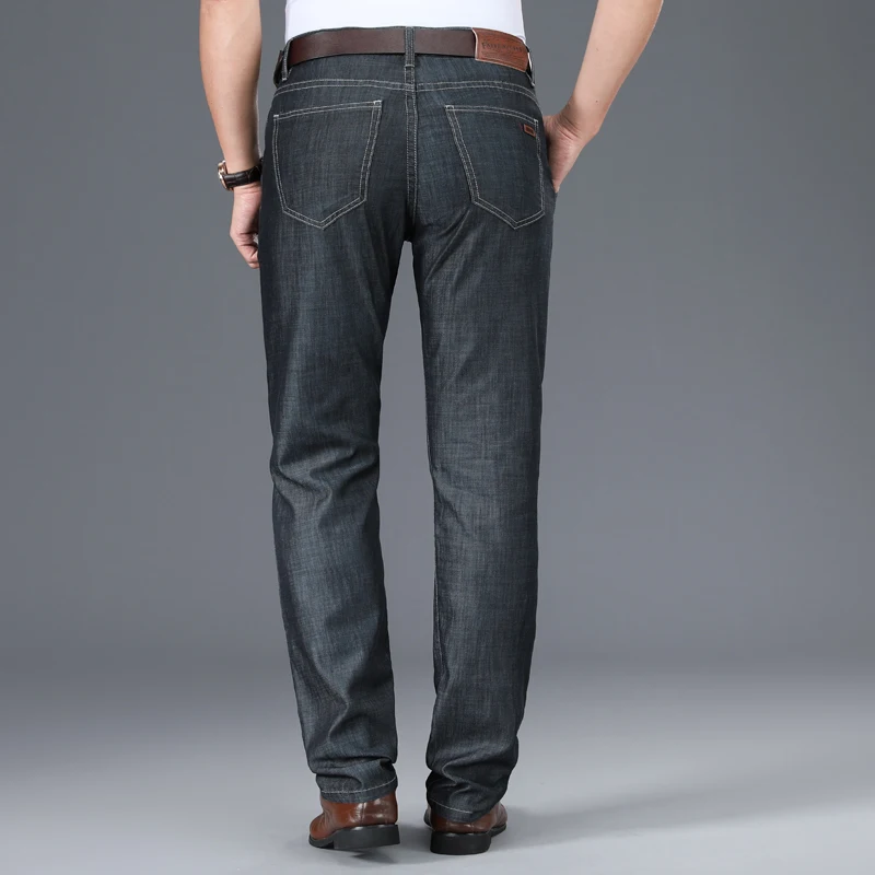 

2020 new summer jeans Men's business casual pants Men's Summer Breathable Tencel Loose Jeans Blue black 28-42 large size