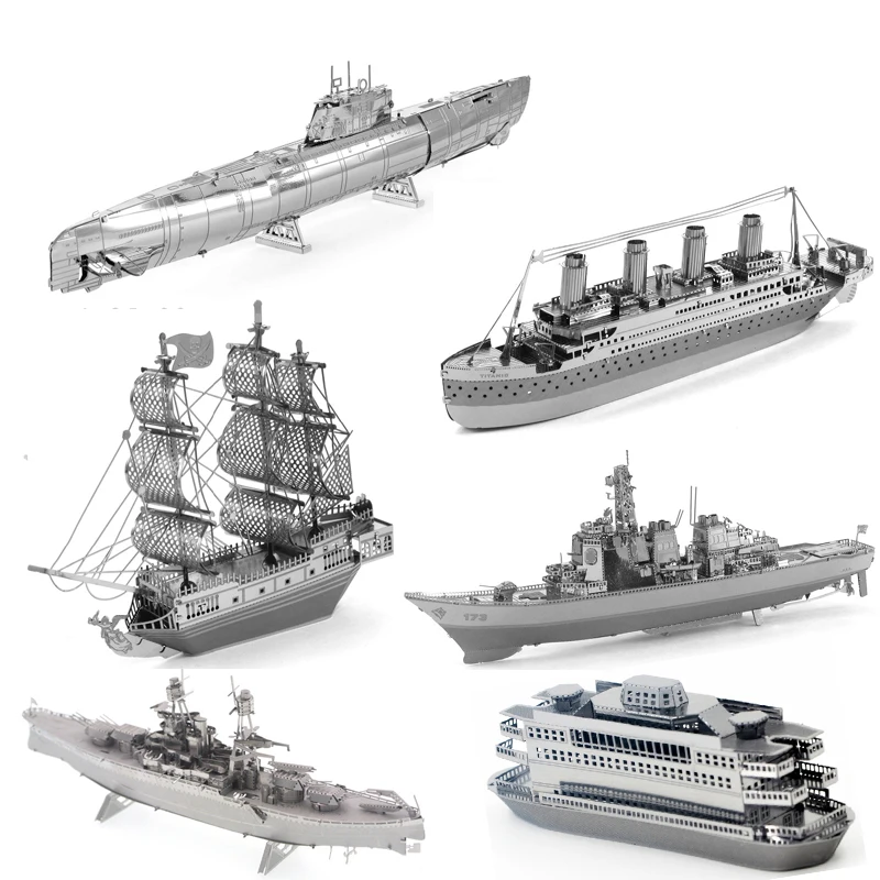 

3D Metal Puzzle warship Black pearl The Destroyer Titanic USS Arizona model KITS Assemble Jigsaw Puzzle Gift Toys For Children