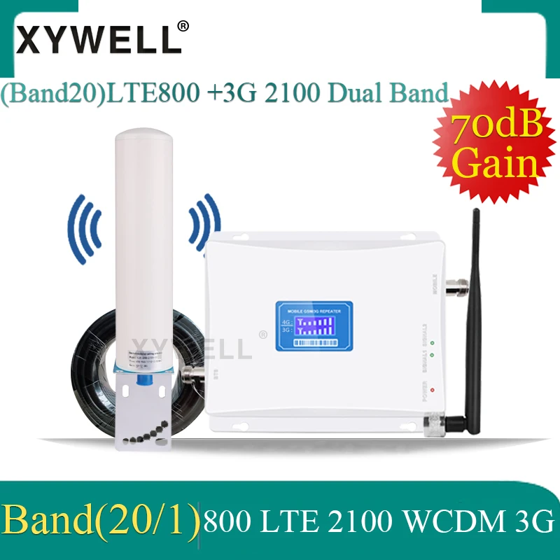 Новинка! Усилитель сотового сигнала 4G LTEBand20 800/2100 3G двухдиапазонный усилитель WCDMA