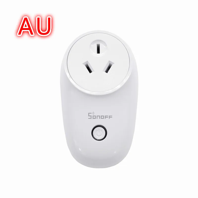 Sonoff S26 Базовая WiFi умная розетка монитор питания EU/US/UK/CN/AU пульт дистанционного управления домашняя умная розетка работает с Google Home Alexa IFTTT - Цвет: AU