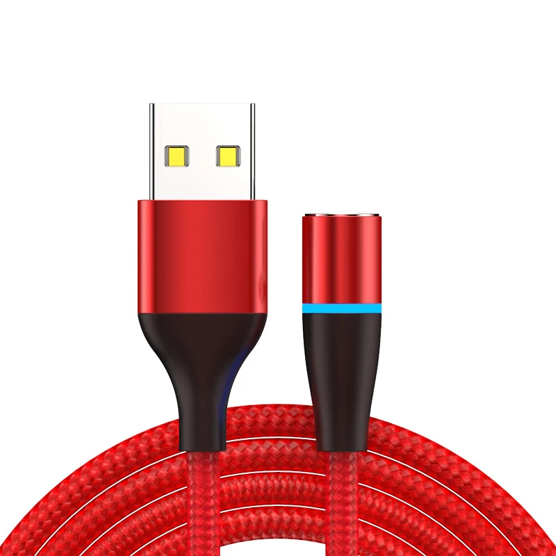 Red Cable Only Магнитный кабель IPSKY, 3 А, быстрая зарядка через usb, Тип C, для телефона, вращение на 360, магнитный кабель для передачи данных для Iphone X XR, зарядное устройство для samsung, шнур - Цвет: Red Cable Only