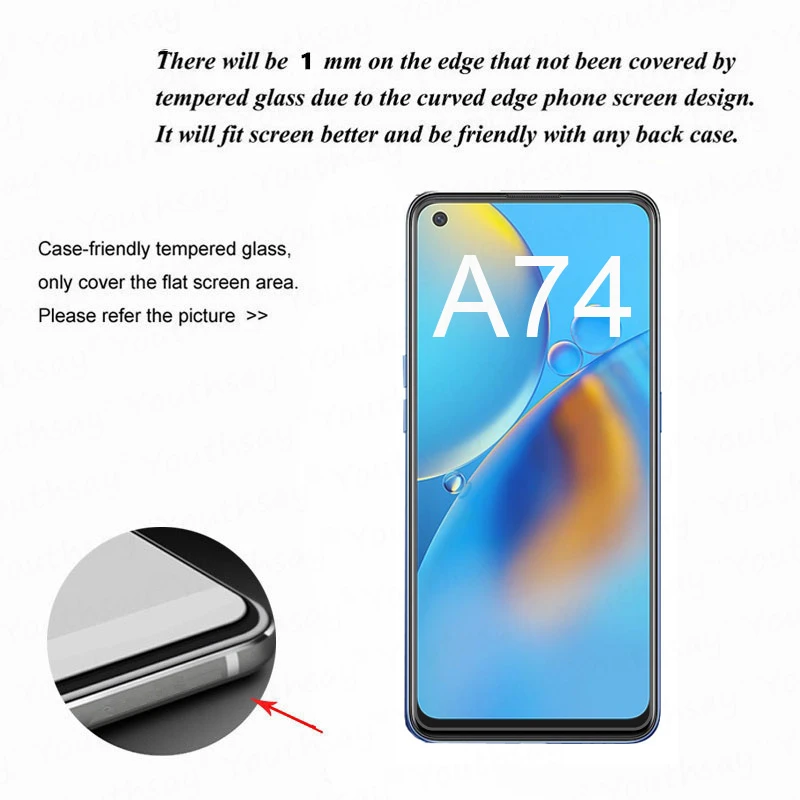 Pel&iacute;cula de vidrio templado para OPPO A74, pel&iacute;cula protectora para c&aacute;mara, para modelos A74, A94, A53, A54, A93, A73, A92 y A72-1