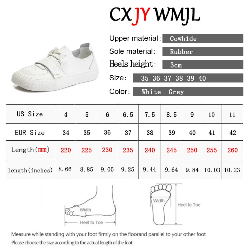 

CXJYWMJL Women Genuine Leather Sneakers New Autumn Fashion Square Toe Little White Shoes Ladies Vulcanized Shoes Casual Flats