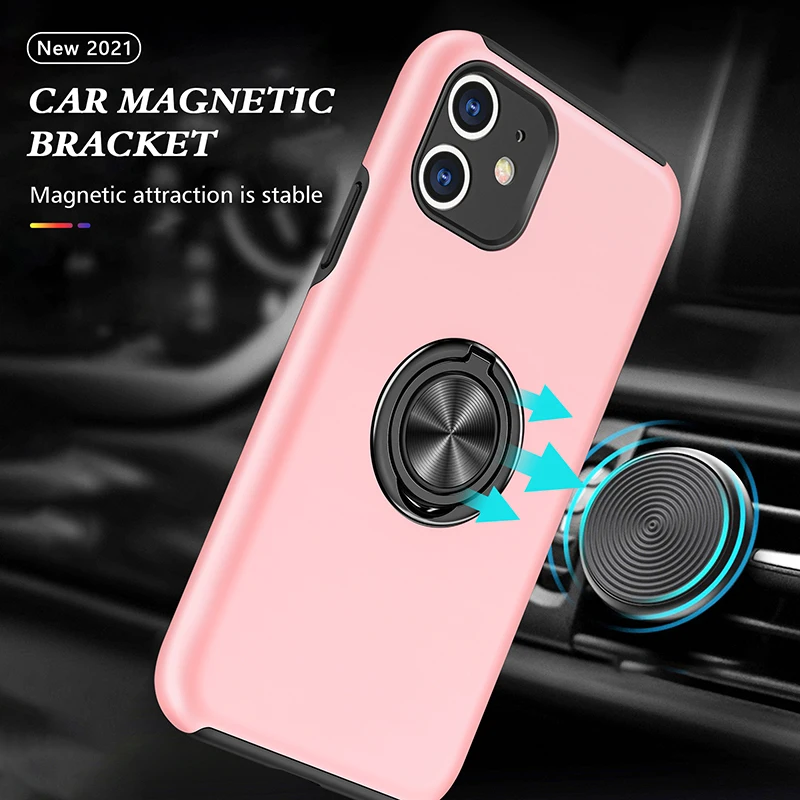 

For Xiaomi Mi 11 Case Shockproof Armor Ring Stand Cover Xiaomi Mi 11 Lite Pro Mi11 11Lite 11Pro Car Magnetic Holder Cases Capa