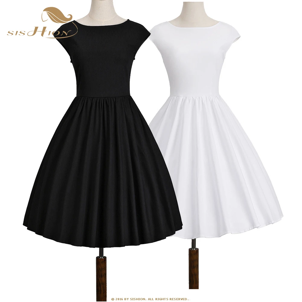Черно белое винтажное Хлопковое платье в стиле 50 х годов 5XL женское свободное