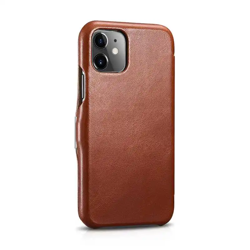 1 ICARER высокое качество премиум натуральная Кожа винтажный откидной Чехол для iPhone 11 кожаный флип чехол 6,1 дюймов - Цвет: 1