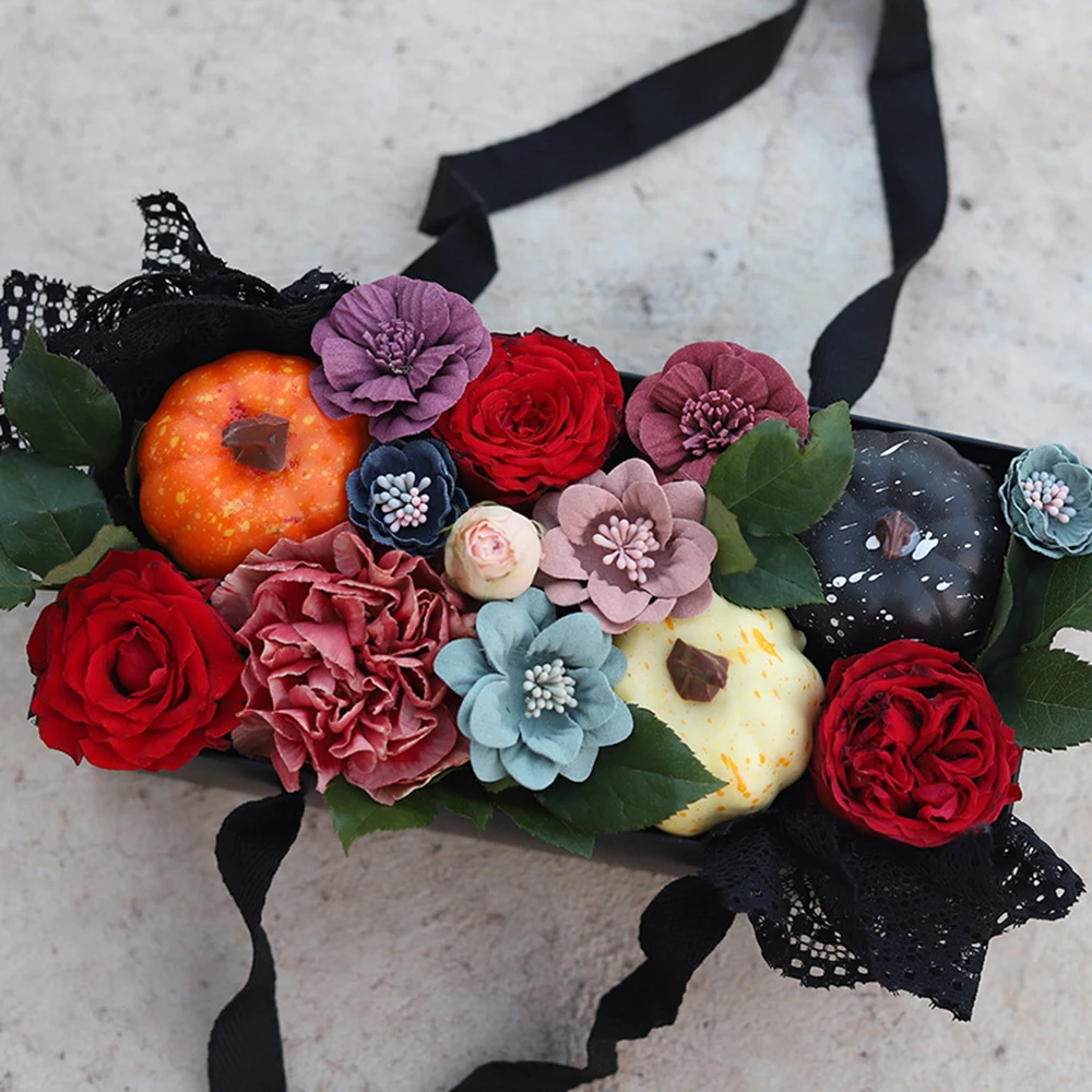 1 шт. золотой черный цветок подарочная коробка для десертов сумки Бумажная