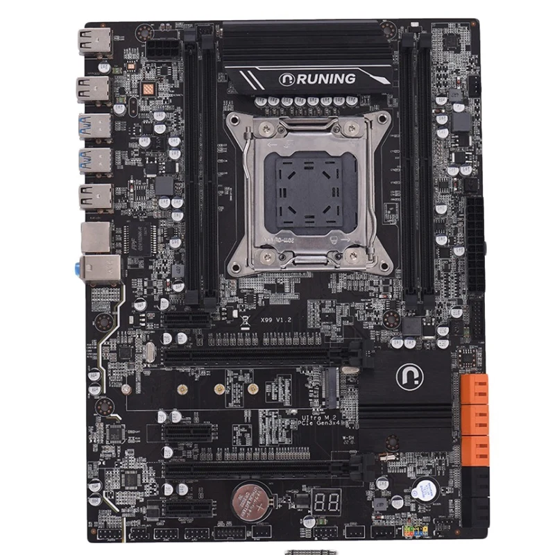 X99 Lga2011-3 материнская плата для I7 E5-V3/E5-V4 4-канальный Ddr4 64G Ram Nvme Ssd M.2 Sata3.0 Usb3.0 Pcie16X |