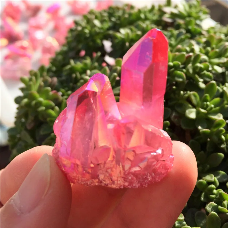 2 шт. потрясающие радужные образцы минералов из титанового кварца | Дом и сад