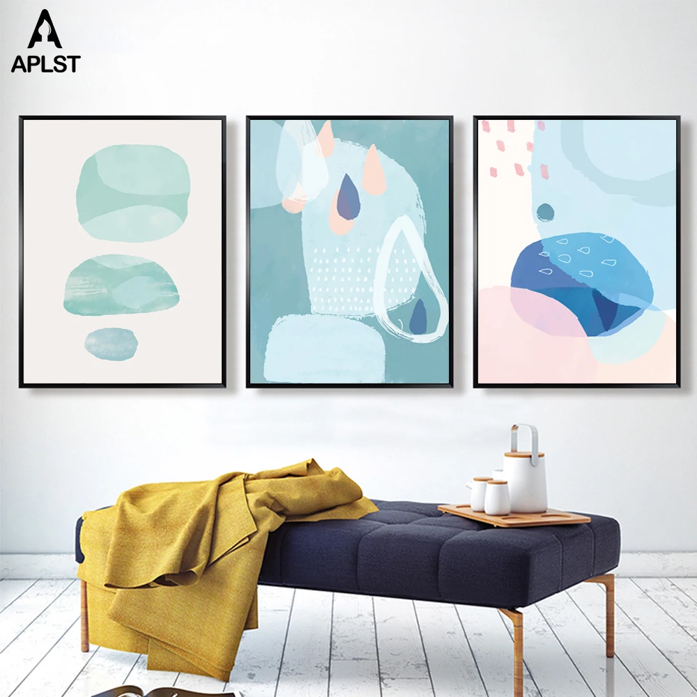 Женский абстрактный геометрический пейзаж со слезами холст принты