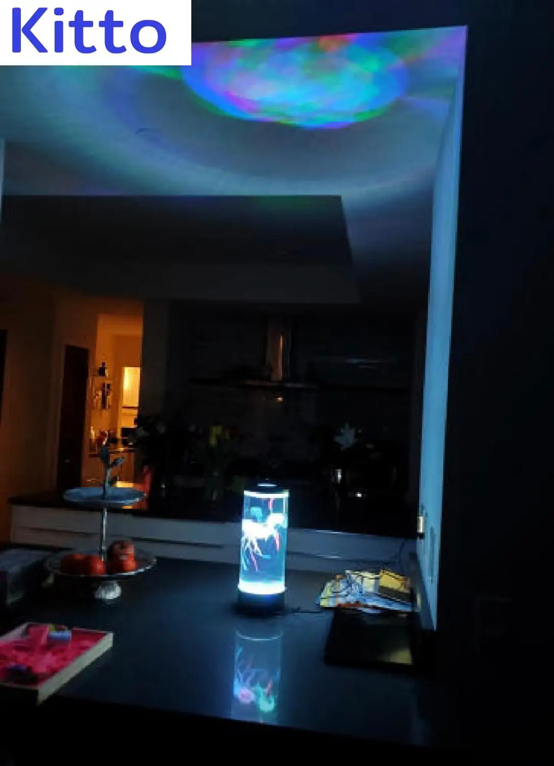 

KittoJellyfish Lamp Tank Mood Light Aquarium Color Changing Remote Ocean Wave Projector Jellyfish Children Table Light Lava Lamp