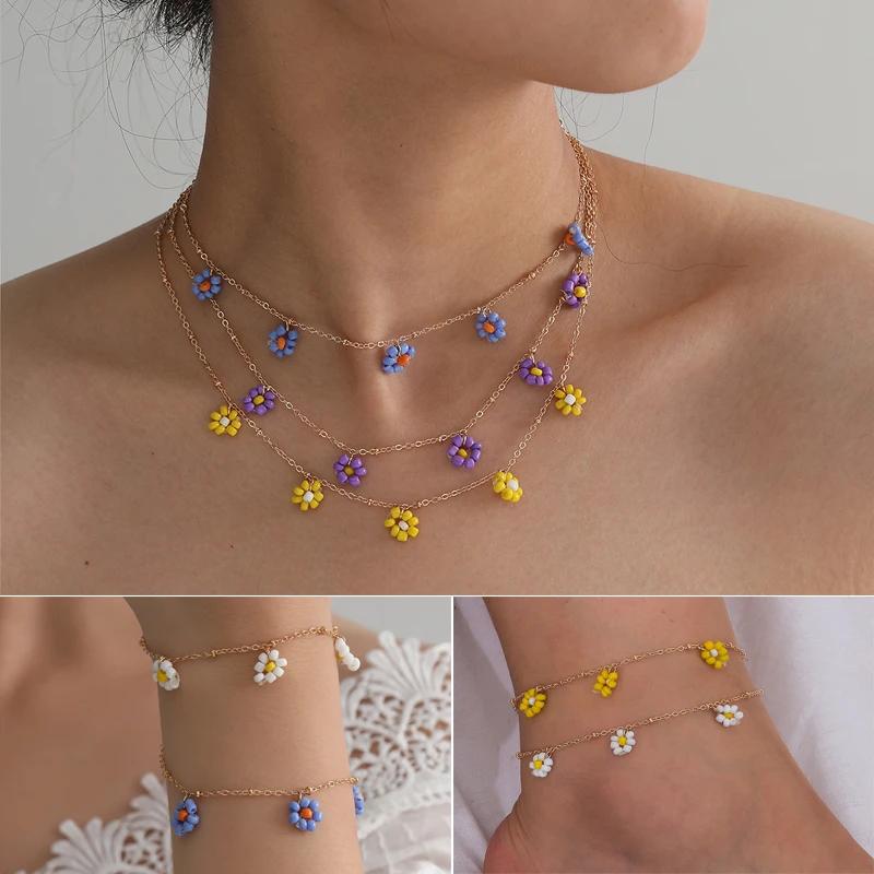 Женский комплект из колье и браслета с бусинами|Колье| |