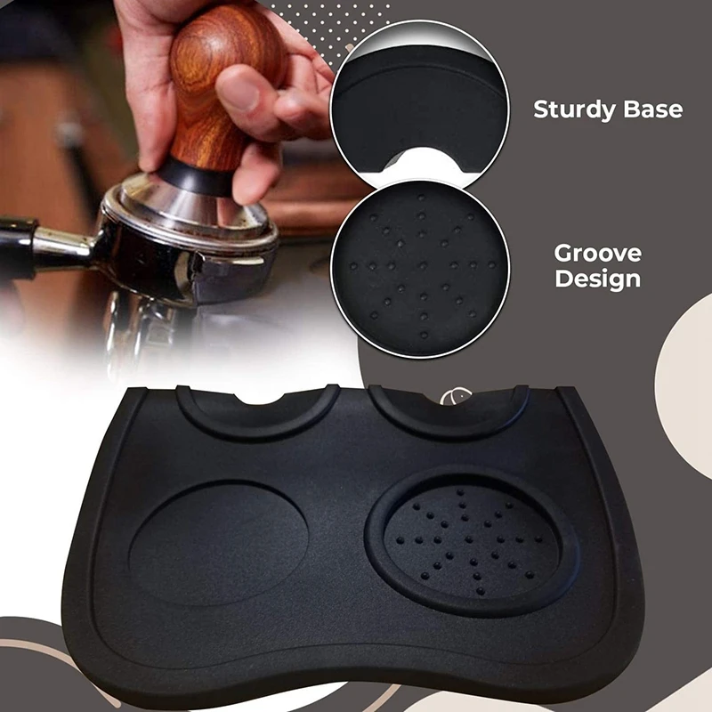 

5m Coffee Distributor & Tamper with Tamping Mat, Professional Espresso Hand Tamper with Adjustable Depth
