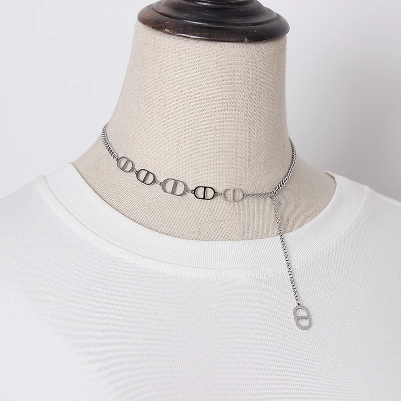 Женский чокер цепочка для ключиц Инс титановая сталь модный бренд ювелирное