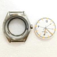 free shipping 41mm 316 stainless steel flat sapphire mirror case white dial and hands fit nh35 nh36 automatic movement