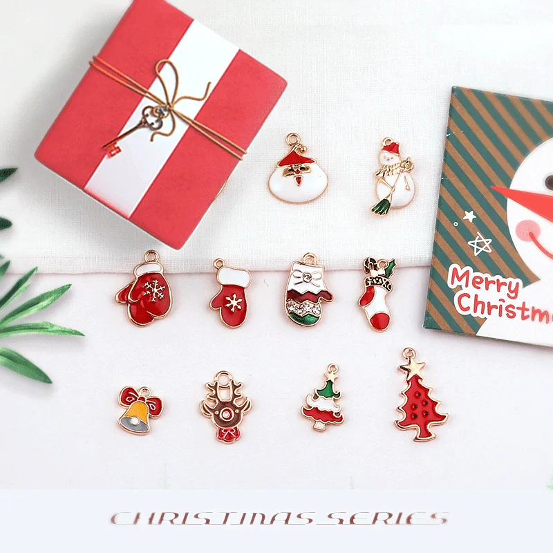 10 шт. рождественские украшения аксессуары серьги милый Санта Клаус снеговик