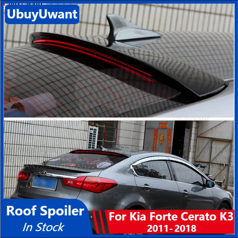 

For Kia Forte Cerato K3 Roof Spoiler High Quality ABS Material Car Rear Lip Spoiler With LED Light For Kia K3 Spoiler 2011-2018