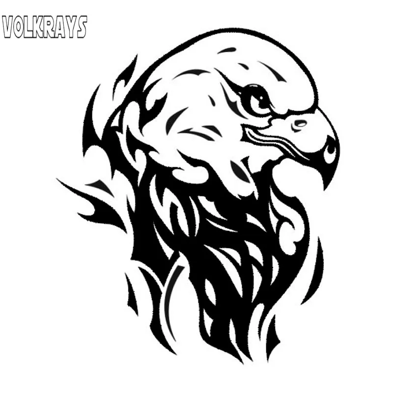 

Модная Автомобильная наклейка Volkrays, стильные дизайнерские аксессуары с рисунком племенного пламени орла, Отражающая виниловая наклейка че...