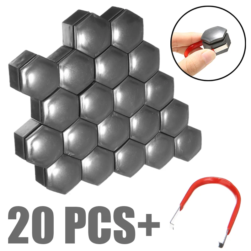 

20pcs Gray Wheel Nut Cap 22mm Tire Nut Bolt Cap Dustproof Protective Bolt Caps with Removal Tool for Vauxhall Insignia