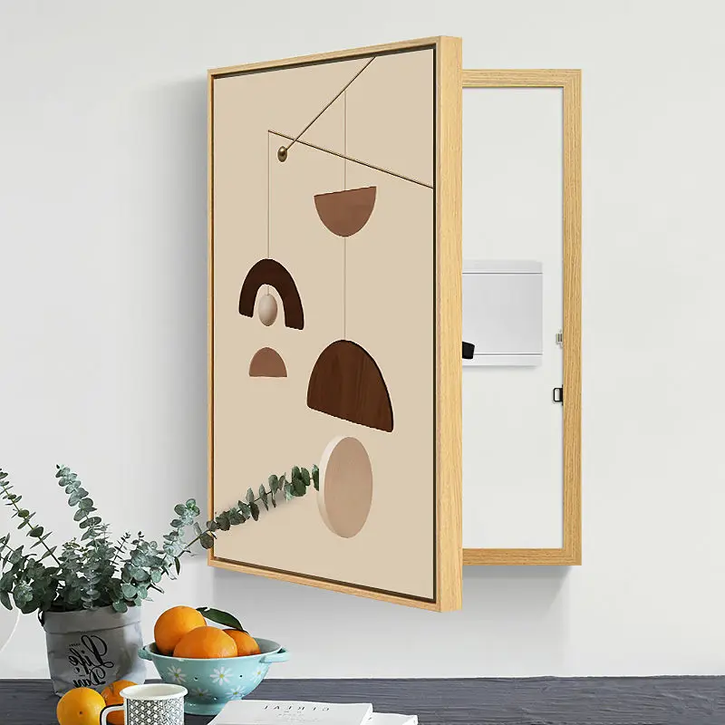 Nordic Decorative Painting Of Meter Box Wall Art Print Poster Murals Home Room Decoration Free Punch Occlude and Switch Frame |