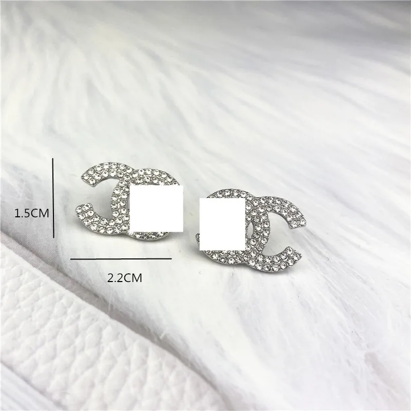 

Fashion Lady C Earring rhinestones Round Circle for woman CC Earrings Geometric Women Metal Earring Trendy Jewelry Elegant
