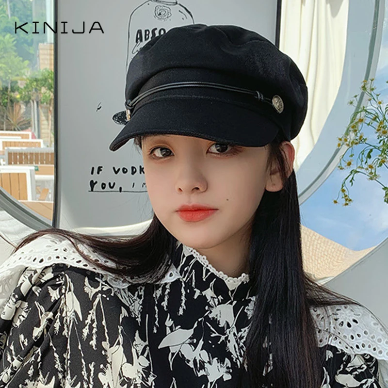 Хлопковый женский берет сезон осень-зима восьмиугольная шапка стильные кепки