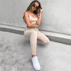 Женские свободные спортивные штаны однотонные Цвет штаны с высокой посадкой шнурок Фитнес Спортивные Длинные повседневные брюки-гаремы брюки женский осень-зима