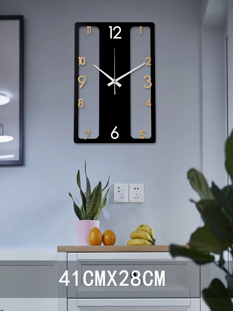 Большие черные настенные часы металлические для гостиной современный декор