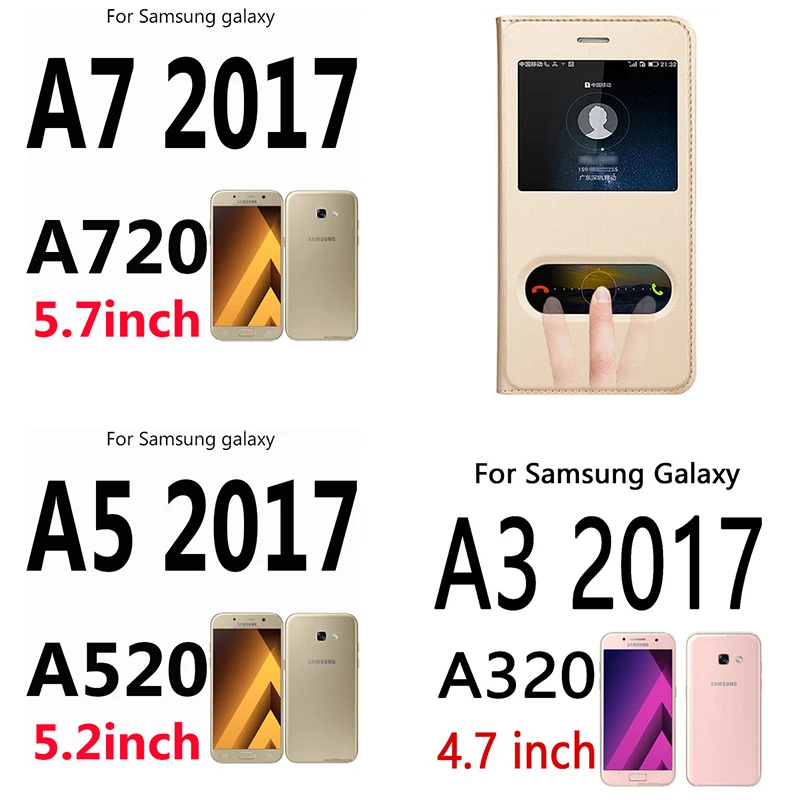 Чехол-книжка для Samsung Galaxy A5 A7 A3 A 5 7 3 2017 SM A320F A520F A720F кожаный | Мобильные телефоны и