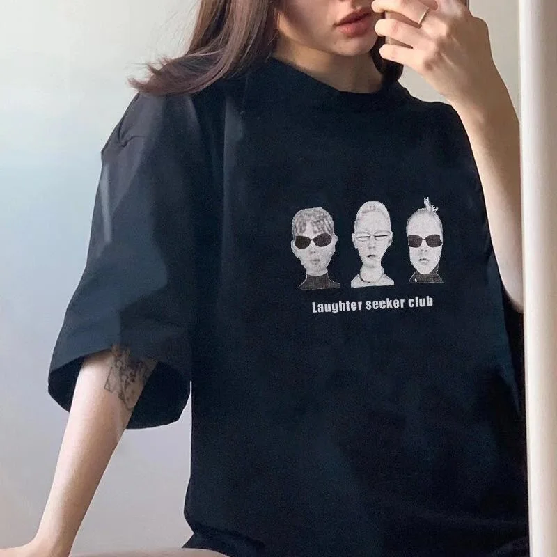 Женская футболка с круглым вырезом и коротким рукавом Повседневная Свободная