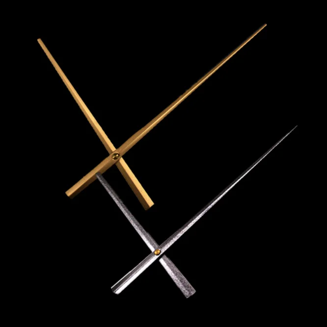 Большие Длинные Металлические стрелки настенные часы черного серебристого