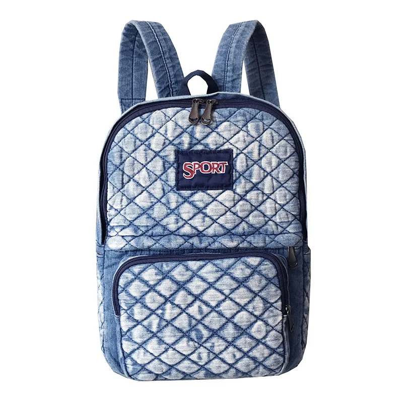 

Schoolbag female students Korean version of the campus Mori Department fresh denim canvas backpack female Joker backpack
