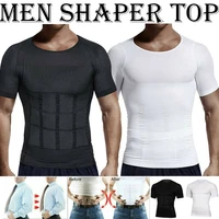 men classic shaping shirt waist trainer compression undershirt body shaper slimming tank top workout shapewear abs abdomen vest