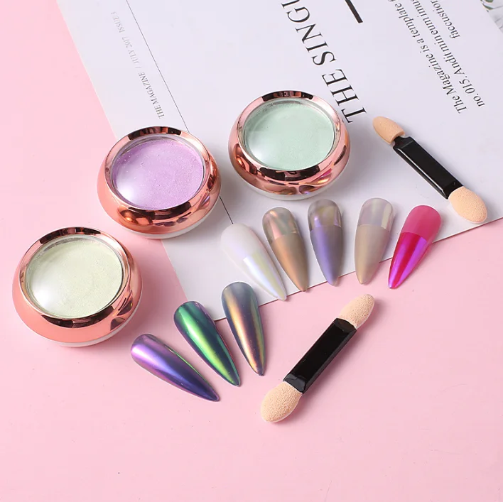 12 Цвета однотонные Аврора порошок прозрачные модные зеркальная пудра для ногтей