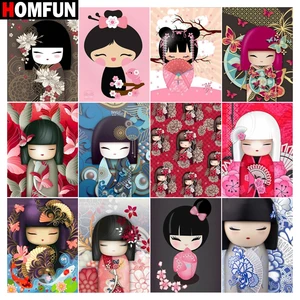 Алмазная 5d картина HOMFUN, полноразмернаякруглая вышивка кукла, картина Стразы, домашний декор