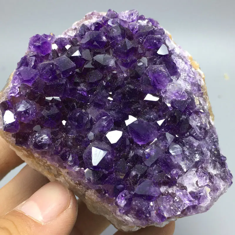 

256g top! Brazil DEEP PURPLE AMETHYST DRUZY CRYSTAL CLUSTER BIG FOCAL BEAD