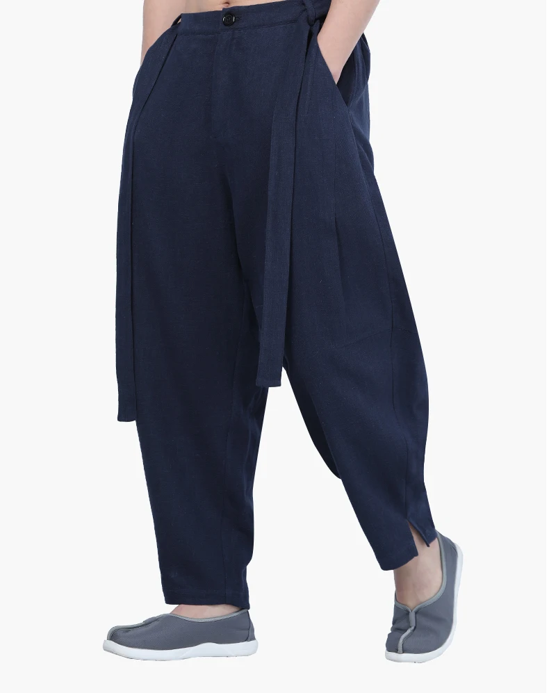 Брюки унисекс из хлопка и рами Сезон весна лето 5 цветов шаровары для занятий