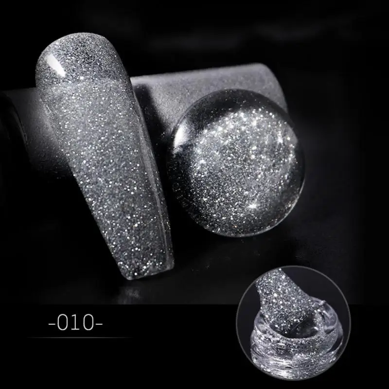 

8ml Explosion Diamond Gel Shimmer Nail Polish Silver Shiny Laser Nail Gel Nail Varnish Sequins Glitter Nail Glue Nail Art TSLM1