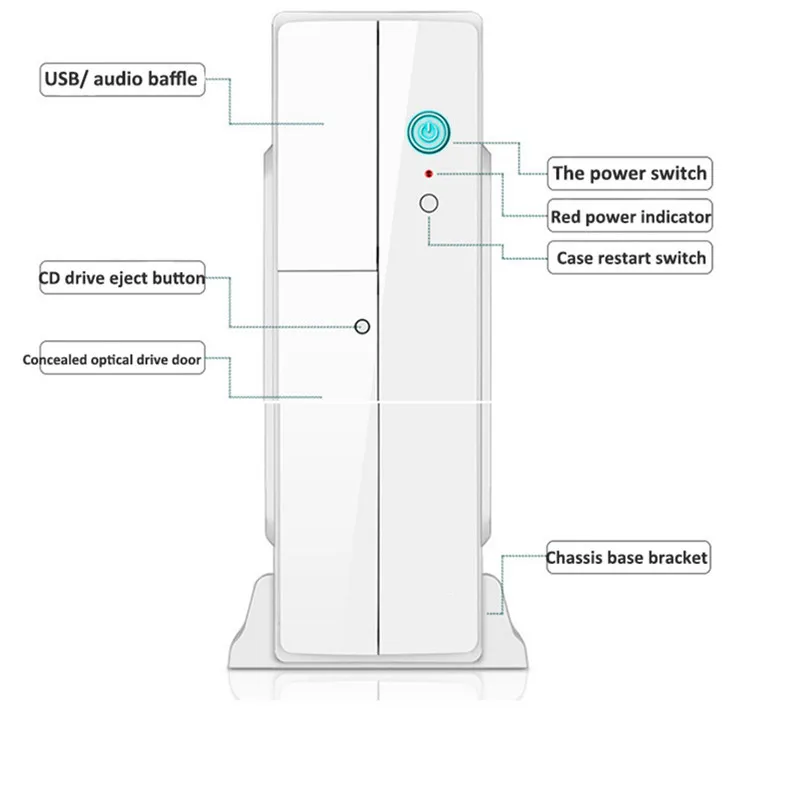 

Aluminum Alloy Computer PC Case Support M-ATX/MINI-ITX Motherboard USB 2.0 Mini Desktop Chassis For Office Home