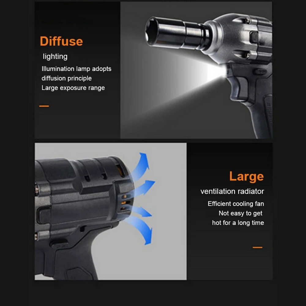 Ударный гайковерт 21 в бесщеточный Электрический 480 нм 4000 мАч аккумуляторная