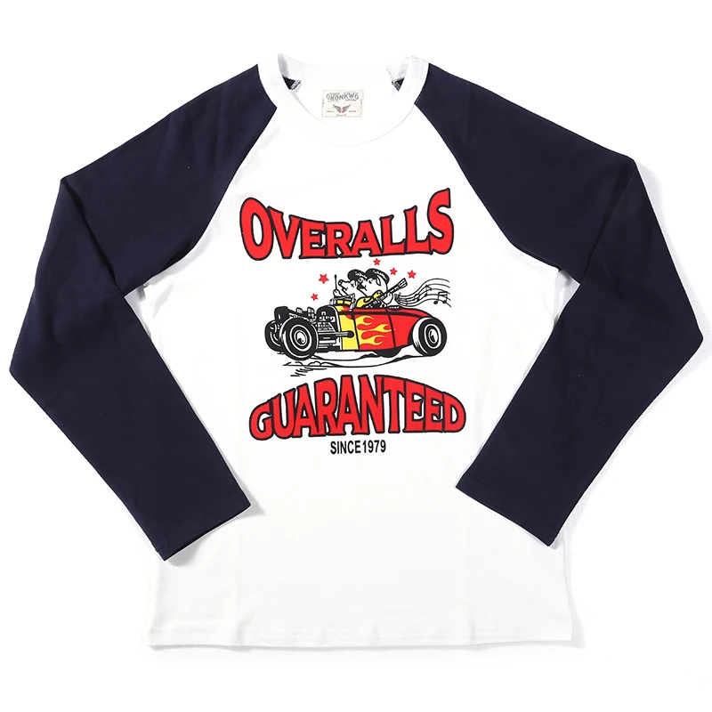 Осенняя новая хлопковая Футболка мужская мотоциклетная уличная реглан с