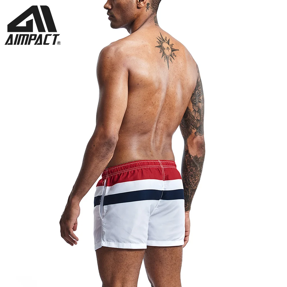 Fashion New Men's Board Shorts Fast Dry Male Swim Trunks Striped Casual Sport Surf Beachwear Hybird Shorts AM2212