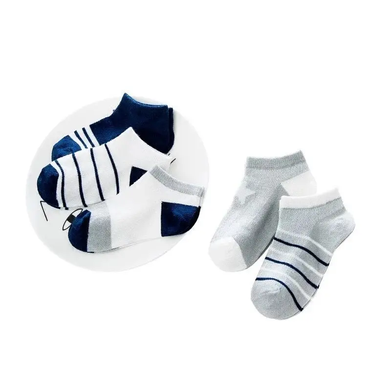 

5Pairs Children Sports Socks Spring Summer Autumn Cotton Kids Socks for Girls Breathable Knitted Unisex Thin Short Socks Boys